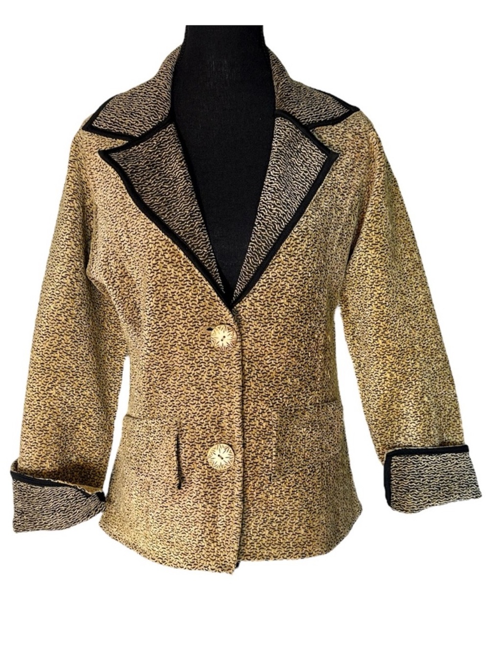 PARSLEY & SAGE Two Toned Velvety Jacquard Textured Blazer Jacket Size Medium